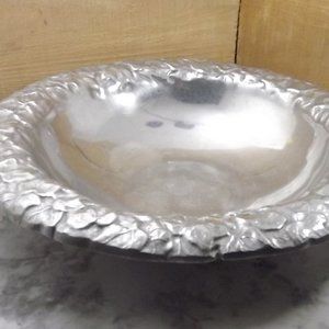Large Wilton Decorative Metal 13.5 Inch Leaf Edge Bowl - Made in Mount Joy, PA